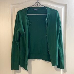 Green Button-Up Cardigan